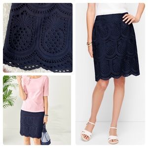 TALBOTS Eyelet Pineapple A-Line Skirt